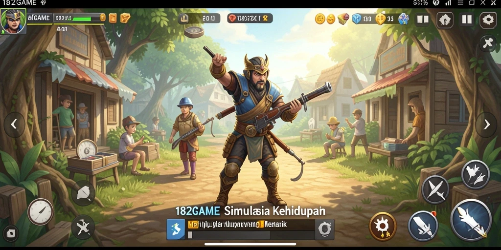 Tampilan gameplay 182GAME yang menawan dengan interaksi sosial yang kaya.