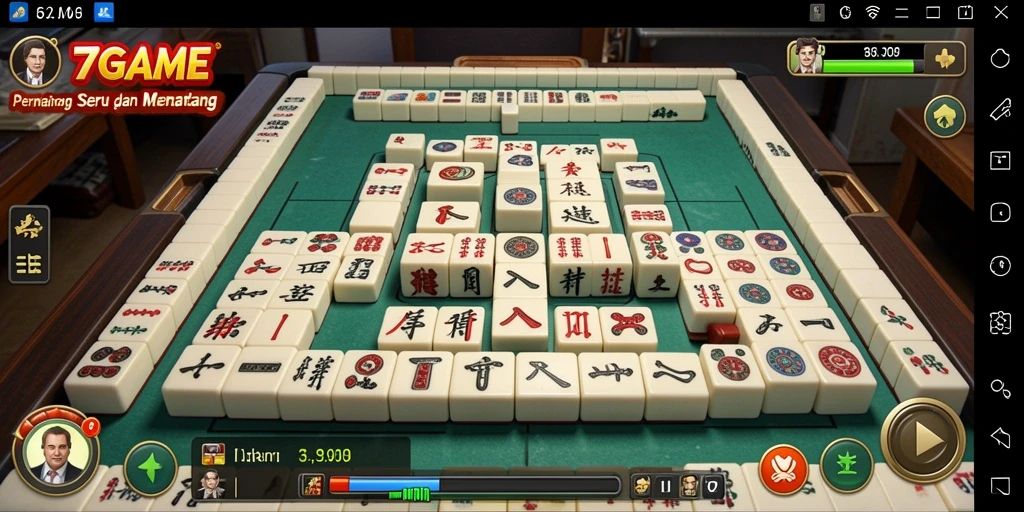 Gameplay seru Mahjong di 7GAME yang mengasyikkan.