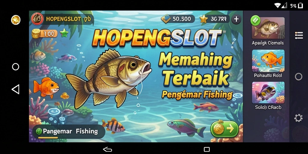 Screenshot gameplay HOPENGSLOT yang menunjukkan pengalaman memancing yang seru.