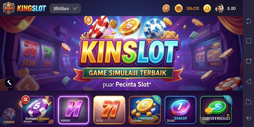Tampilan gameplay <strong>KINGSLOT</strong> dengan mesin slot yang memukau.