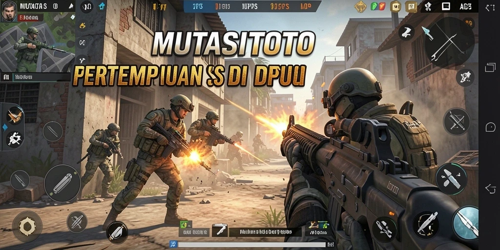 Screenshot gameplay dari MUTASITOTO yang menunjukkan aksi pertempuran mendebarkan.