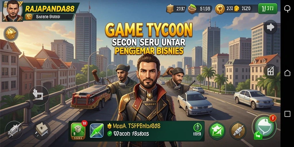 Tampilan gameplay menarik dari RAJAPANDA88 yang berfokus pada pengelolaan bisnis.