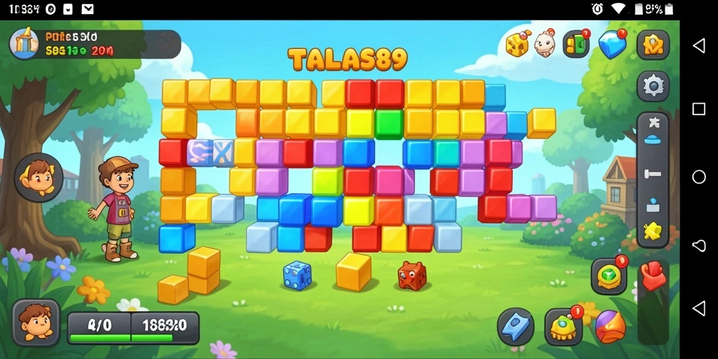 Tampilan gameplay utama TALAS89 dengan tantangan puzzle yang seru.